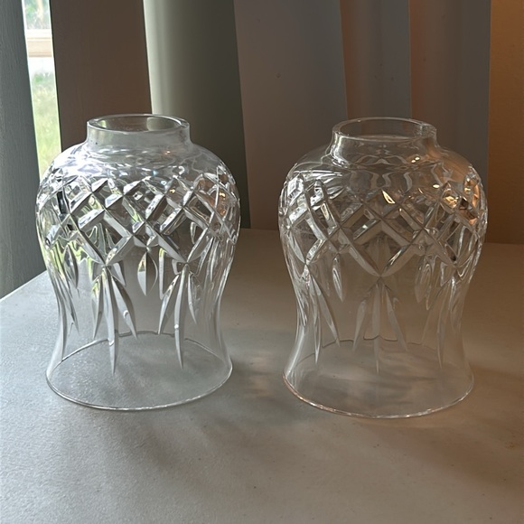 Clear Lead Crystal Cut Glass Sconce Light Lamp Shade Beautiful Heavy Piece! - Picture 8 of 8